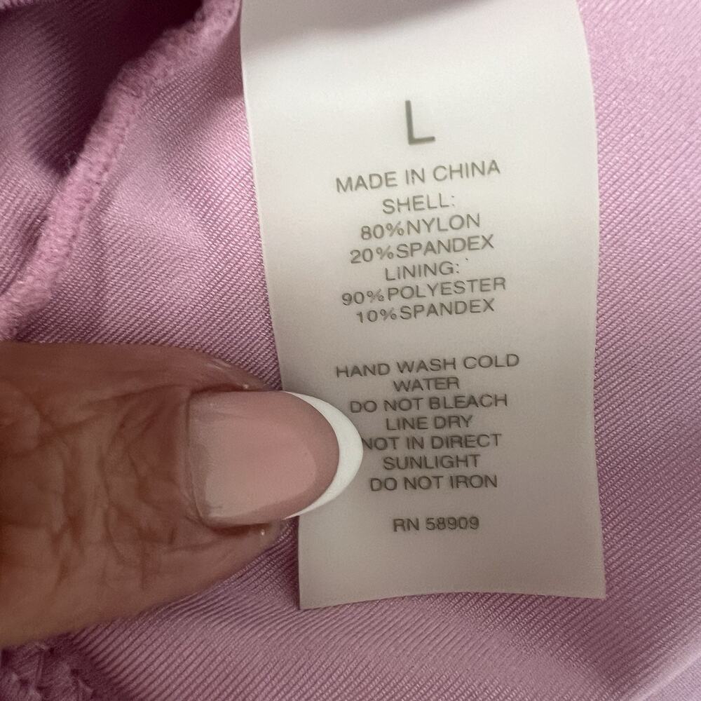 Chelsea And Violet Pink Smocked Ruched Ruffle Bikini Large - Picture 7 of 7